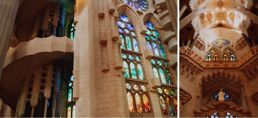 wedding photographer portugal Inside La Sagrada Familia